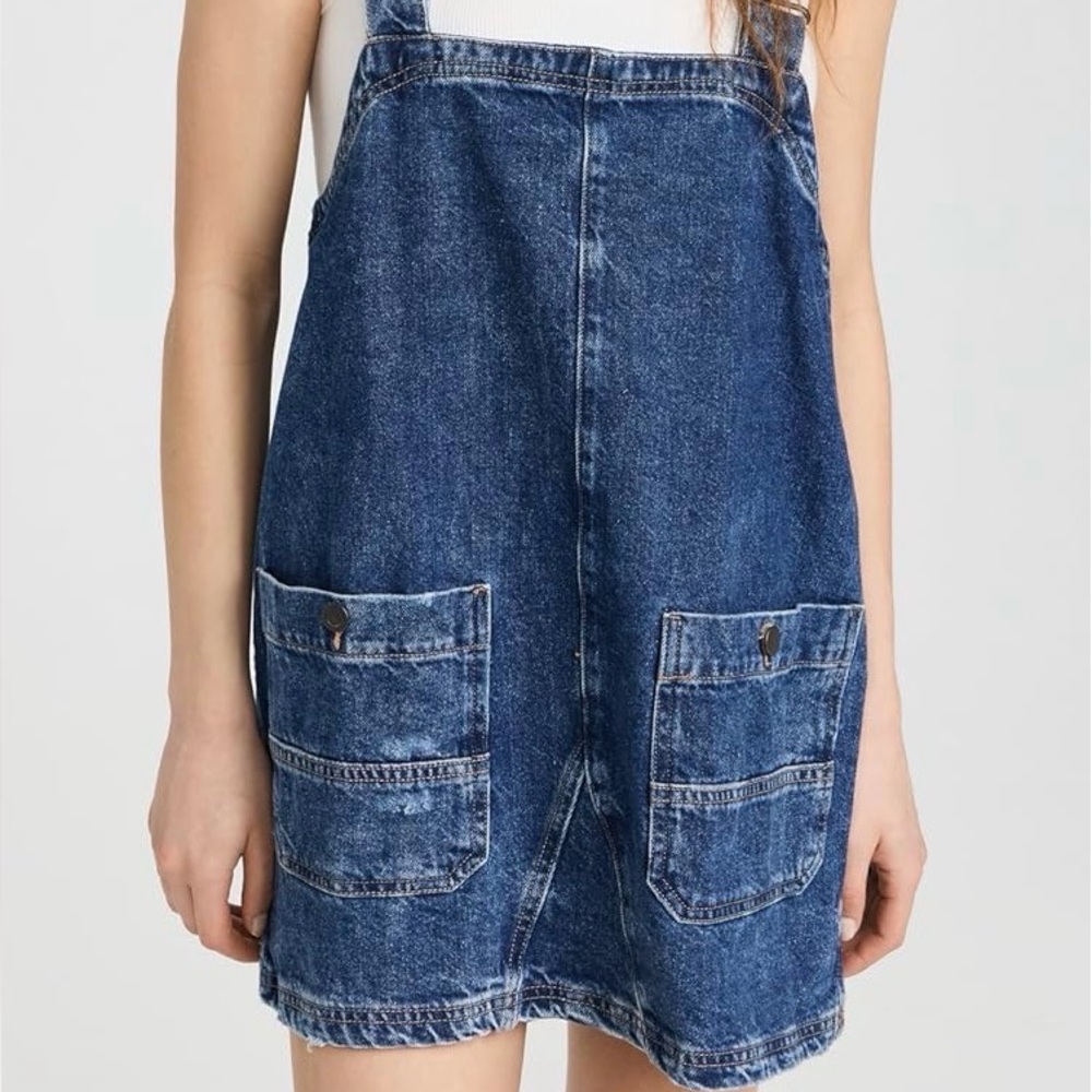 Free People Mini Dress Overalls Sapphire Large